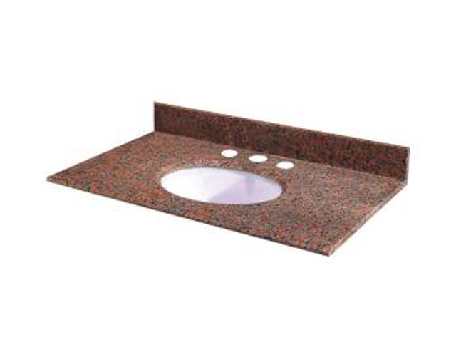 Pegasus 37562 37" Terra Cotta Granite Vanity Top with Bowl and 8" Spread