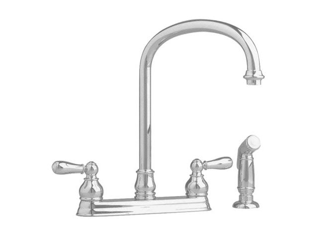 American Standard 4771.732.295 Hampton Top Mount Kitchen Faucet with Escutcheon Plate Satin Nickel