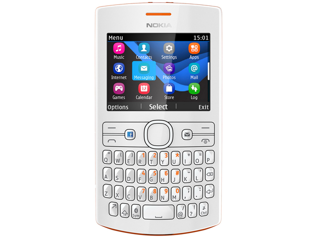 Nokia Asha 205 Orange/White Stereo FM Radio Bluetooth Unlocked GSM Cell Phone   Cell Phones   Unlocked