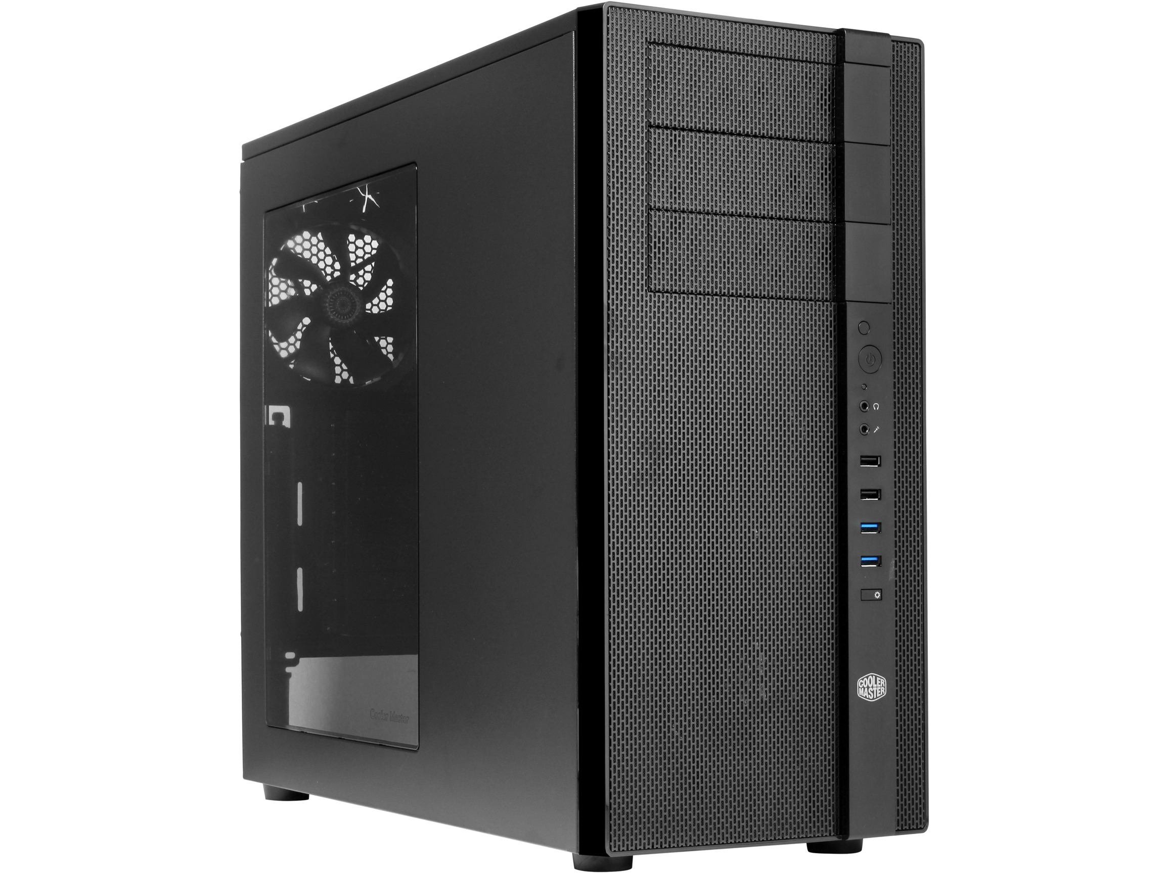 Cooler Master N600   Mid Tower Computer Case with Side Window, Fan Controller, White LED Fan, Multiple 240mm Radiator Support, and Ventilated Front Panel