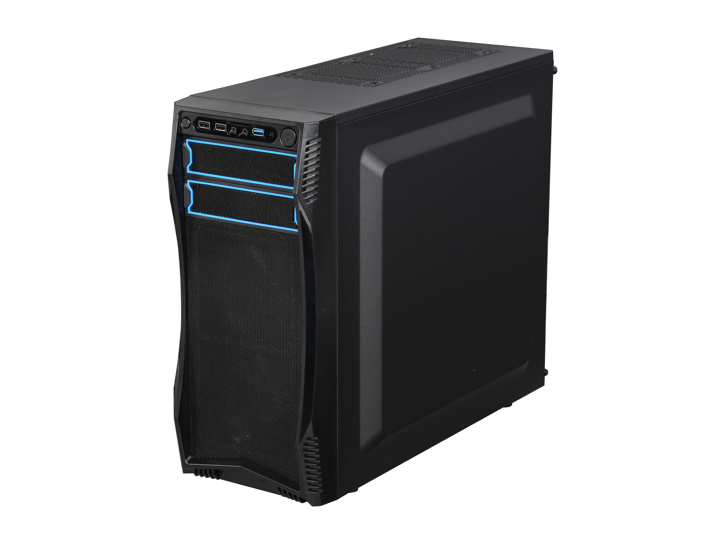 Rosewill CHALLENGER S Black Gaming ATX Mid Tower Computer Case w/ Blue ...