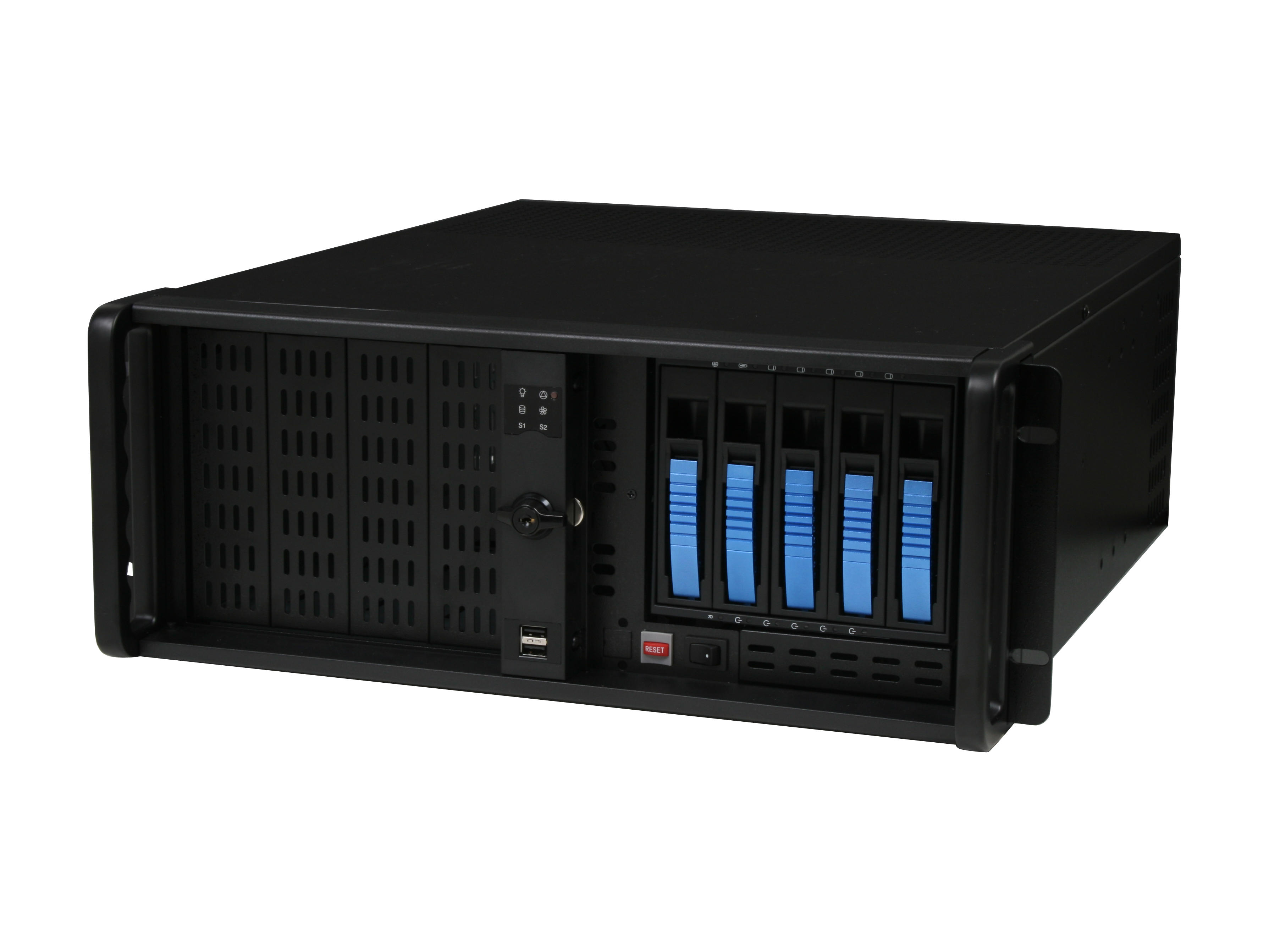 iStarUSA D 406 B6SA BLUE Steel 4U Rackmount Compact Stylish Chassis 2 External 5.25" Drive Bays