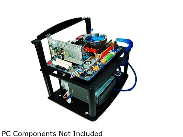 DIYPC Alpha GT3 Black Acrylic and Aluminum ATX Bench Case Bench Computer Case for ATX/Micro ATX motherboard – PC components not included