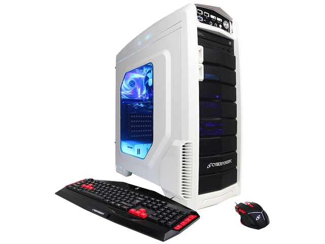 CyberPowerPC CS 446 104 White/Blue ATX Mid Tower X Titan Mid Tower Gaming Case