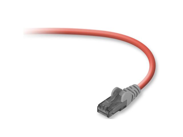 BELKIN A3X189 25 RED S 25 ft. Cat 6 Red RJ45(M M) CAT6 SNAGLESS XOVER CABLE