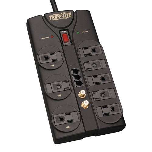 Tripp Lite TLP808TELTV 8 Outlets 2160 Joules 8' Cord with tel/DSL & Coax Protect It! Surge Suppressor
