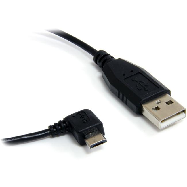 StarTech UUSBHAUB3RA 3 ft. Black USB A to MicroUSB B Cable   Right Angle