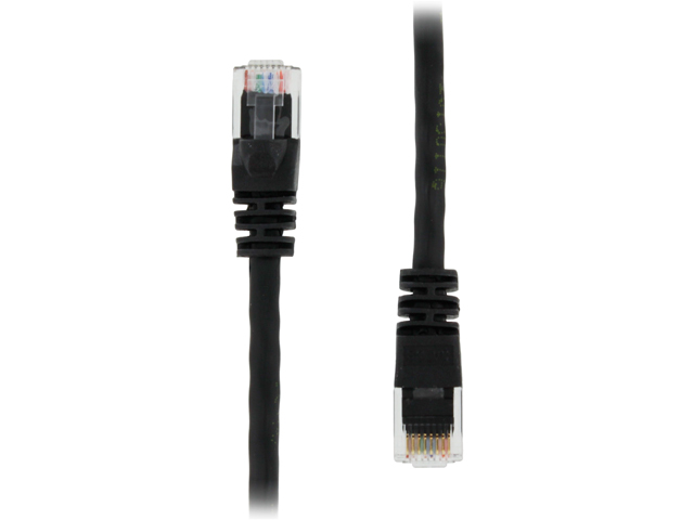 100 FT RJ45 CAT6 550MHz Molded Ethernet Network Patch Cable   Black   Lifetime Warranty