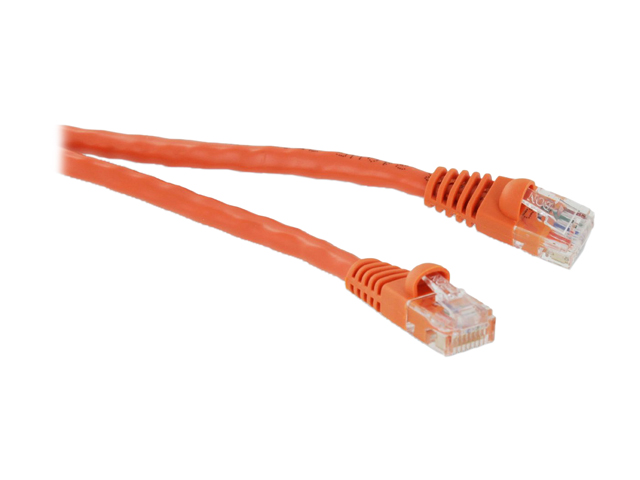 (5 PACK) 30 FT RJ45 CAT (6E) 550MHZ MOLDED ETHERNET NETWORK PATCH CABLE   ORANGE   Lifetime Warranty