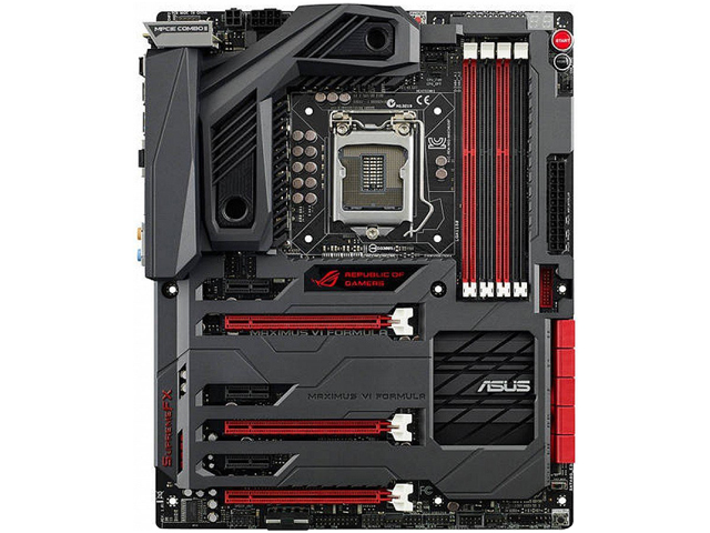 ASUS MAXIMUS VI FORMULA LGA 1150 Intel Z87 HDMI SATA 6Gb/s USB 3.0 ATX gaming board with double sided ROG Armor, 23C degrees cooler CrossChill and 120dB SNR, 600ohm audio