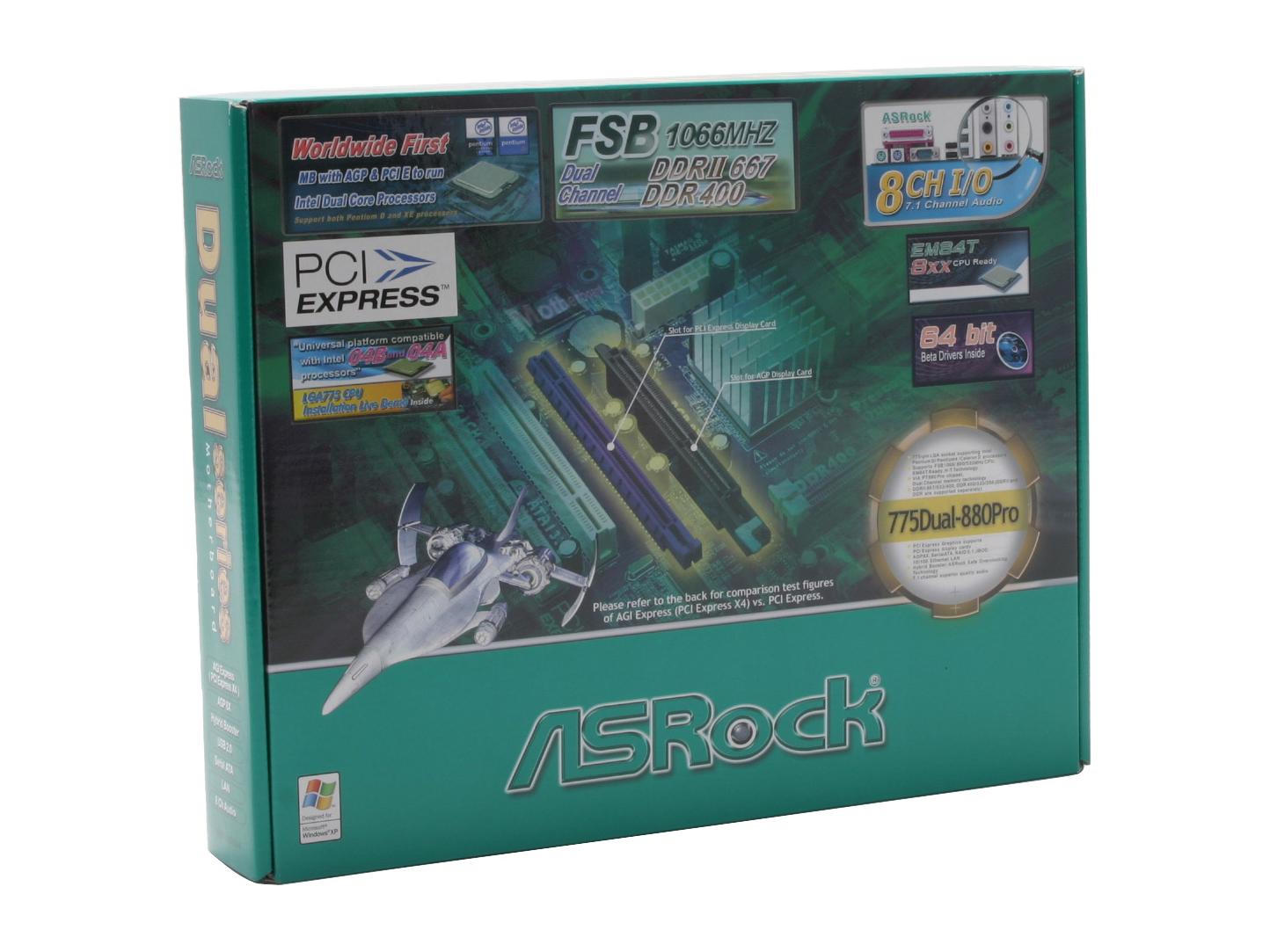 ASRock 775Dual 880Pro LGA 775 VIA PT880 PRO ATX Intel Motherboard
