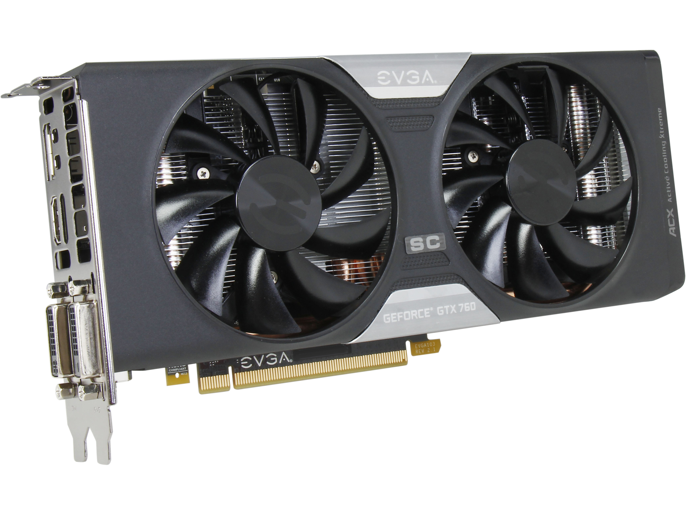 EVGA SuperClocked 02G P4 2765 KR G SYNC Support GeForce GTX 760 2GB 256 bit GDDR5 PCI Express 3.0 SLI Support w/ EVGA ACX Cooler Video Card