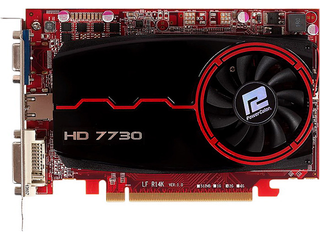 Refurbished PowerColor Radeon HD 7730 DirectX 11.1 AX7730 2GBK3 HE 2GB 128 Bit DDR3 PCI Express 3.0 HDCP Ready CrossFireX Support Video Card (UEFI READY)