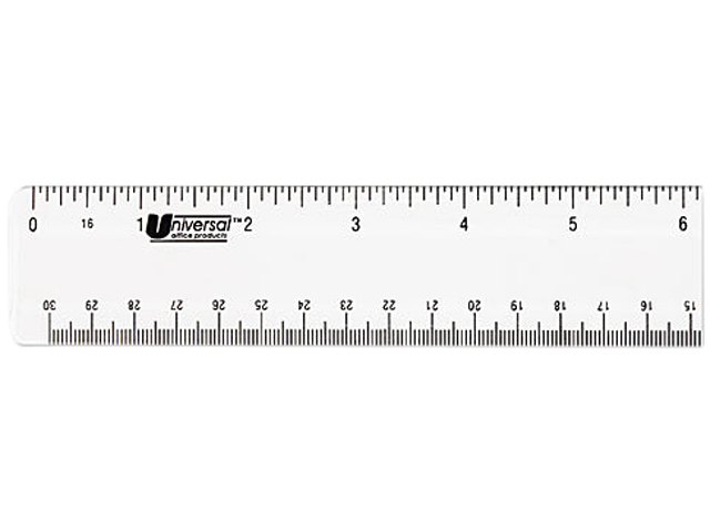 Universal Acrylic Plastic Ruler, 12", Clear, Each