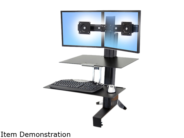 Ergotron 33 322 200 DS100 Dual Monitor Desk Stand, Horizontal
