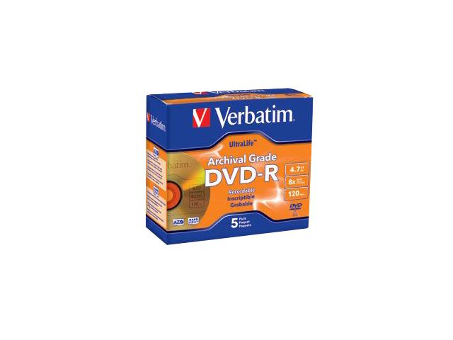 Verbatim 4.7GB 8X DVD R 5 Packs Jewel Case Disc Model 96320