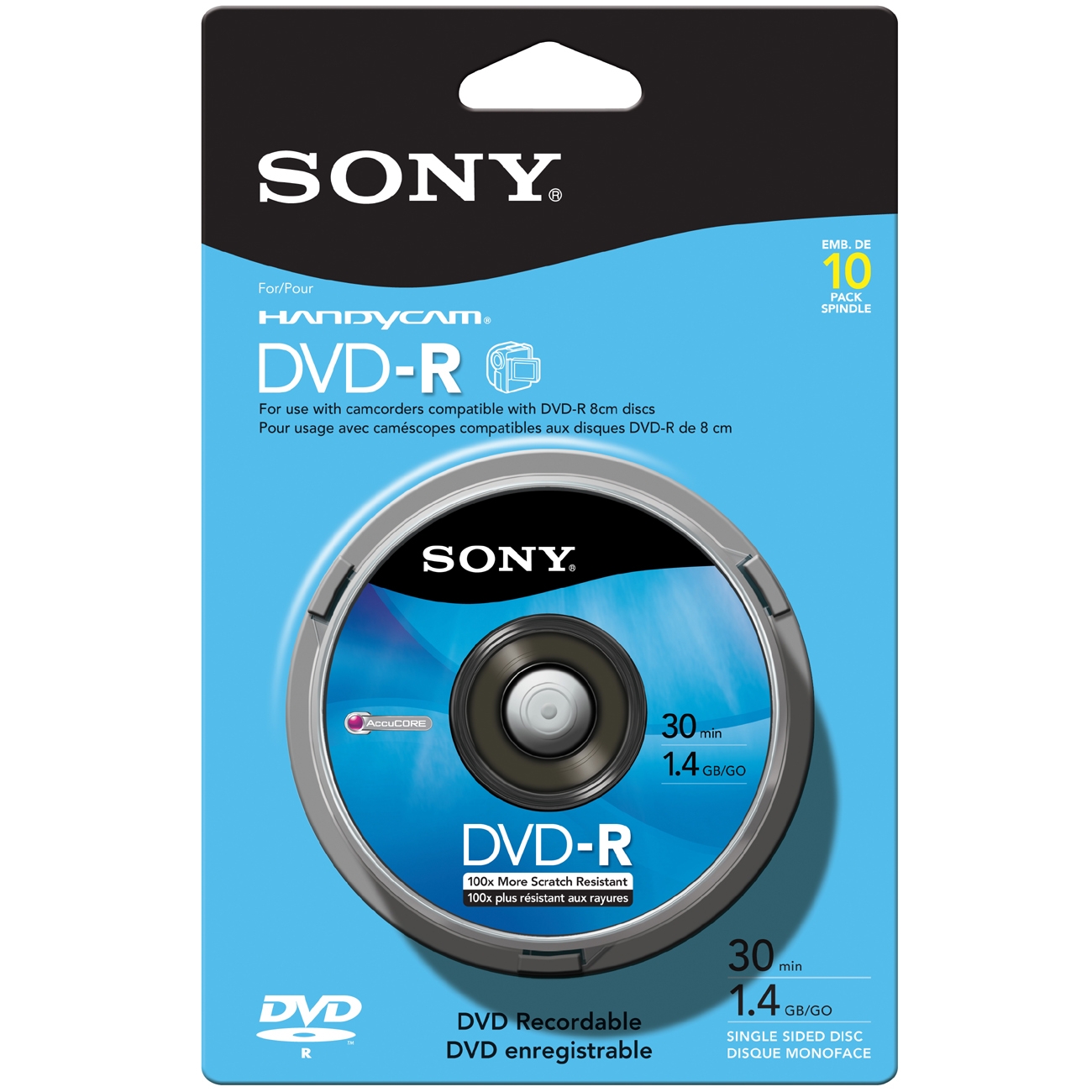 SONY 1.4GB DVD R 10 Packs Spindle Media Model 10DMR30RS1H
