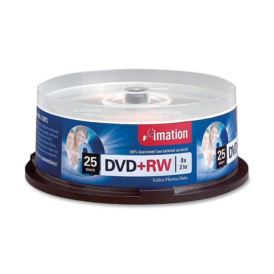 imation 4.7GB 8X DVD+RW 25 Packs Spindle Disc Model 27134