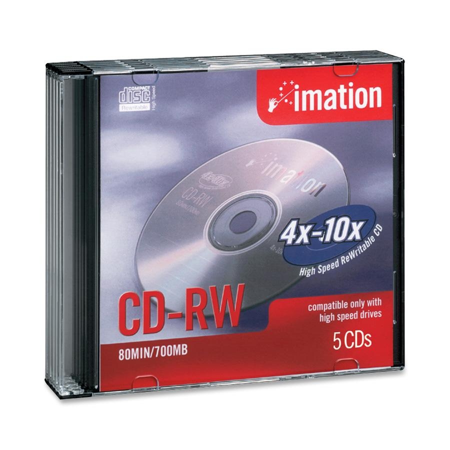 imation 700MB 10X CD RW 5 Packs Jewel Case Media Model 16950