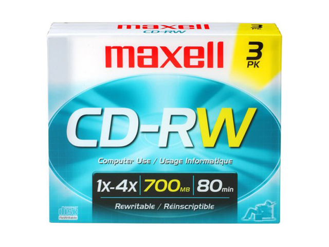 maxell 650MB 4X CD RW 3 Packs Media Model 630030