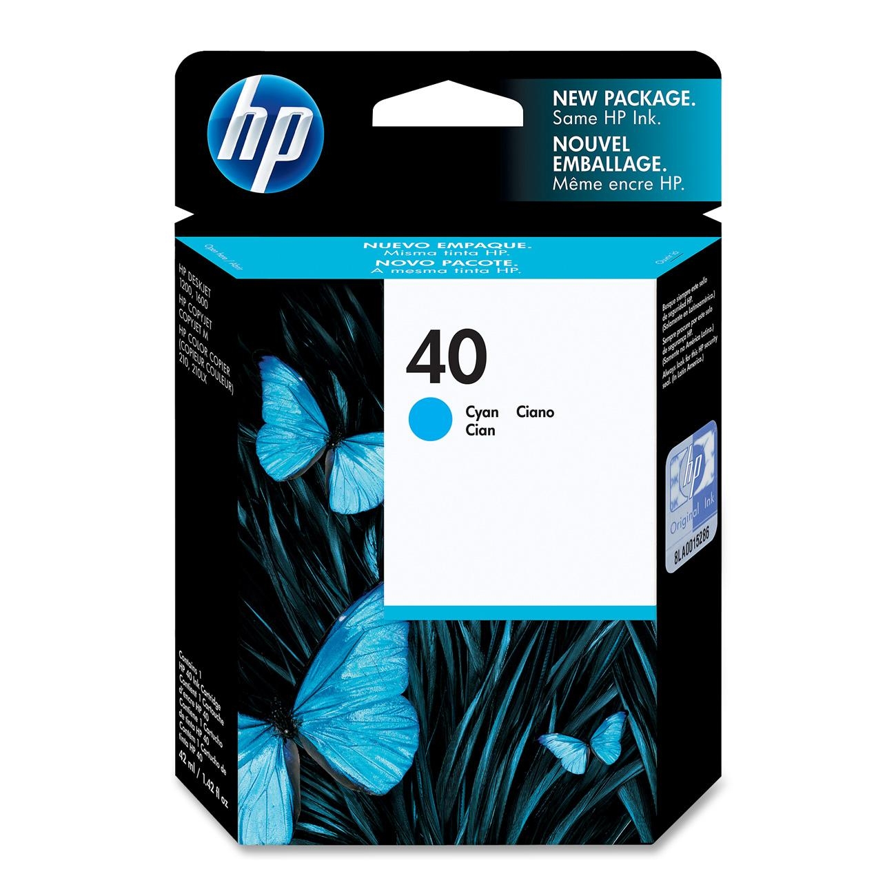 HP 40 Cyan Inkjet Print Cartridge (51640C)