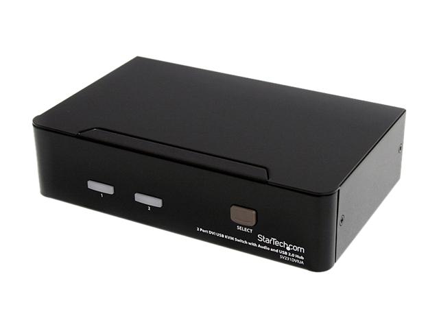 StarTech SV231DVIUA 2 Port DVI USB KVM Switch with Audio and USB 2.0 Hub