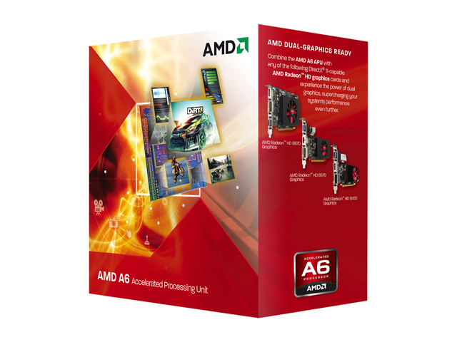 AMD A6 3500 Llano 2.1GHz (2.4GHz Max Turbo) Socket FM1 65W Triple Core 