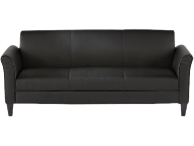 Reception Lounge Furniture, 3 Cushion Sofa, 77W X 31 1/2D X 32H, Black