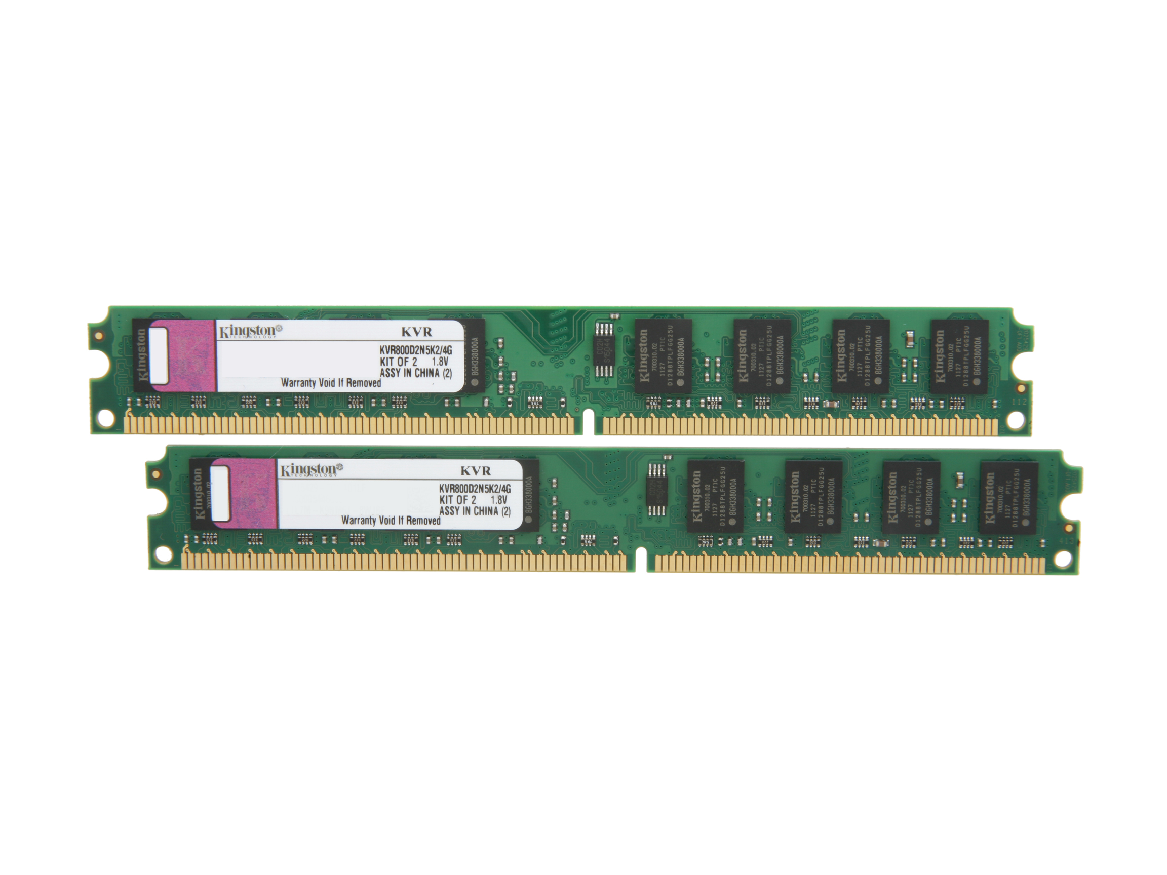 Kingston ValueRAM 4GB (2 x 2GB) 240 Pin DDR2 SDRAM DDR2 800 (PC2 6400) Dual Channel Kit Desktop Memory Model KVR800D2N5K2/4G