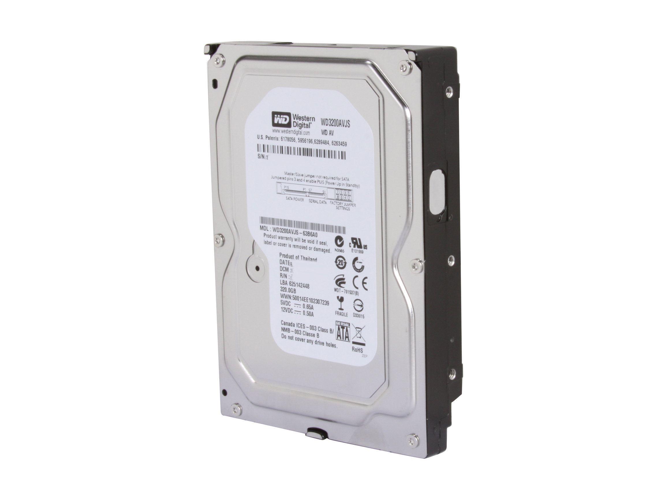 Western Digital AV WD3200AVJS 320GB 7200 RPM 8MB Cache SATA 3.0Gb/s 3.5" Internal AV Hard Drive Bare Drive