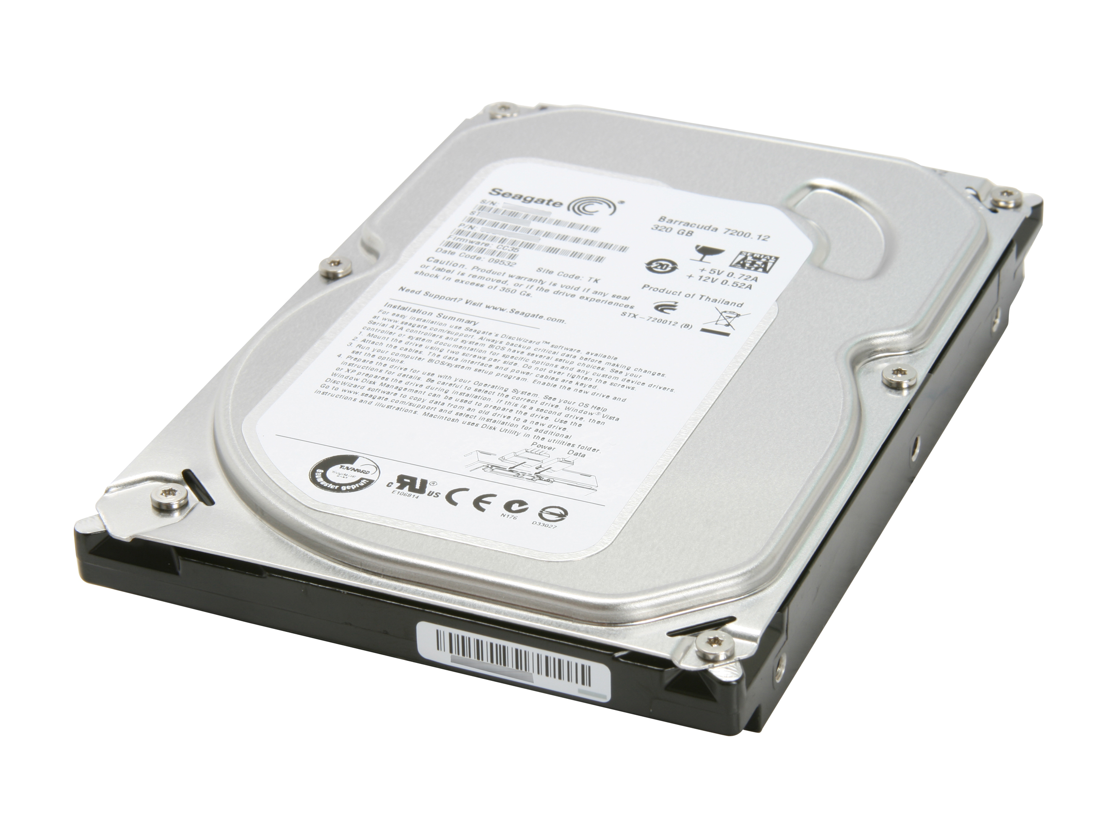 Seagate Barracuda 7200.12 ST3320418AS 320GB 7200 RPM 16MB Cache SATA 3.0Gb/s 3.5" Internal Hard Drive Bare Drive