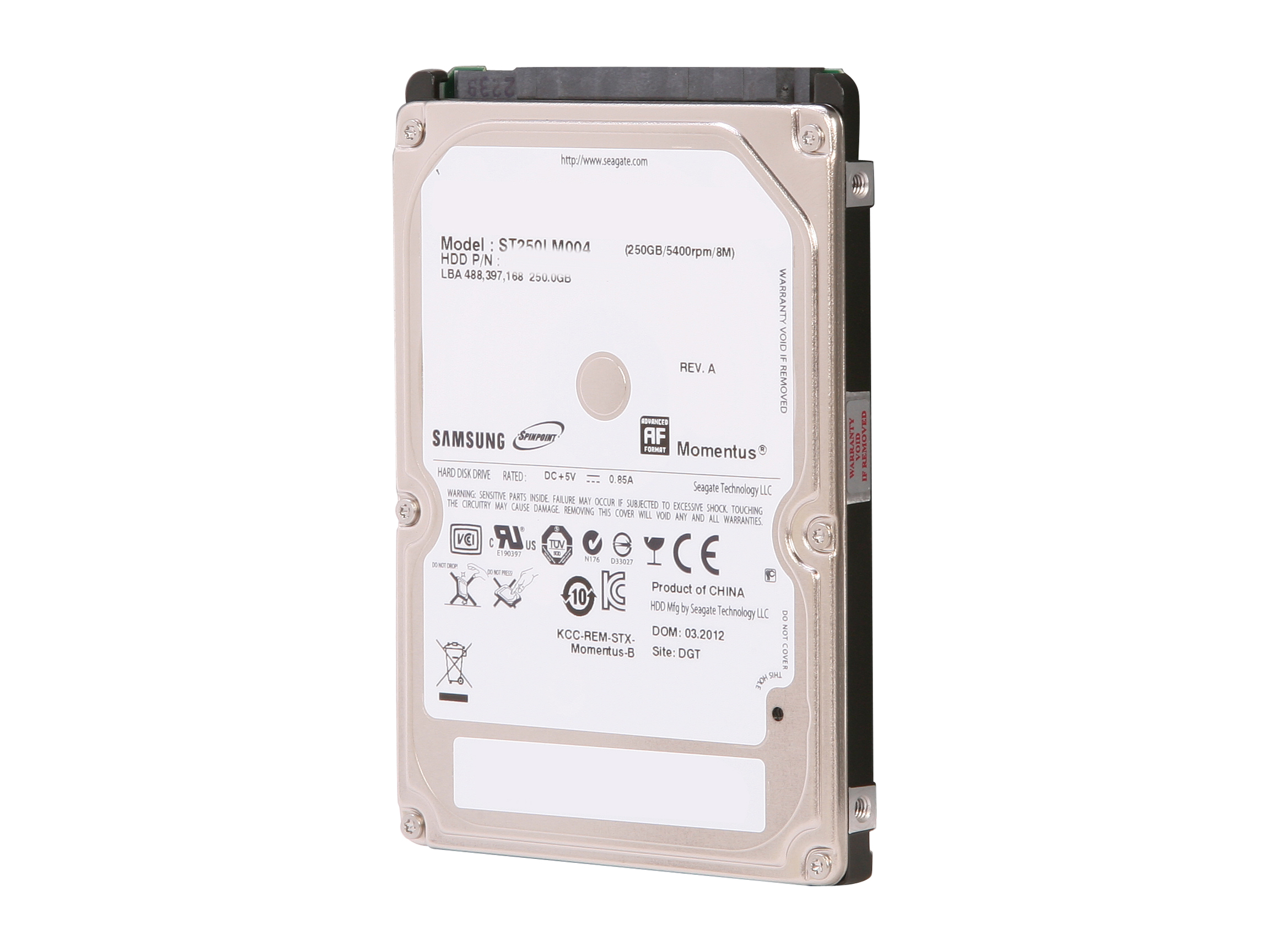 SAMSUNG Spinpoint M8 ST250LM004 250GB 5400 RPM 8MB Cache SATA 3.0Gb/s 2.5" Internal Notebook Hard Drive Bare Drive