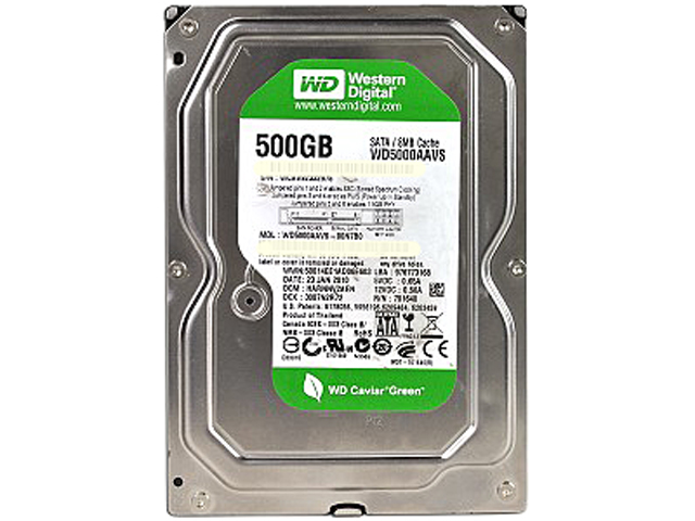 Refurbished Western Digital AV GP WD5000AVVS 500GB 8MB Cache SATA 3.0Gb/s 3.5" Internal Hard Drive Bare Drive