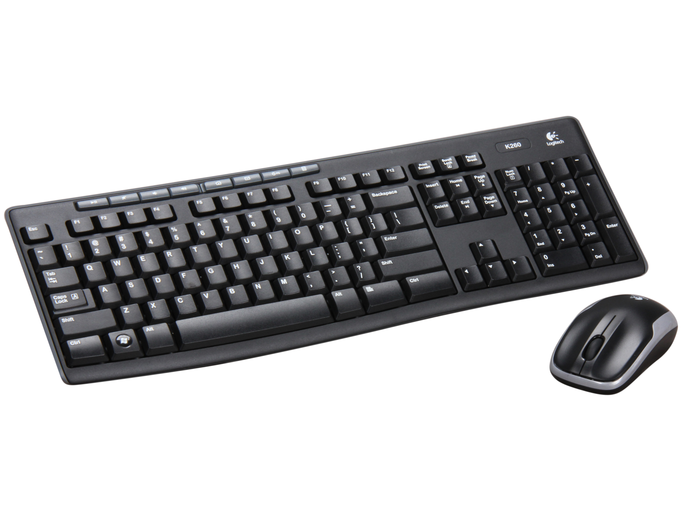 Logitech Wireless Combo MK260 920 002950 Black 8 Hot Keys USB RF Wireless Standard Keyboard and Mouse