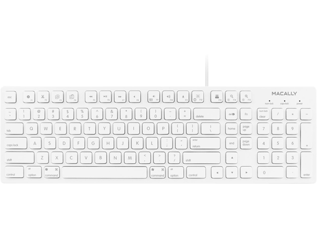 Macally 103 Key Full Size USB Keyboard with Short Cut Keys