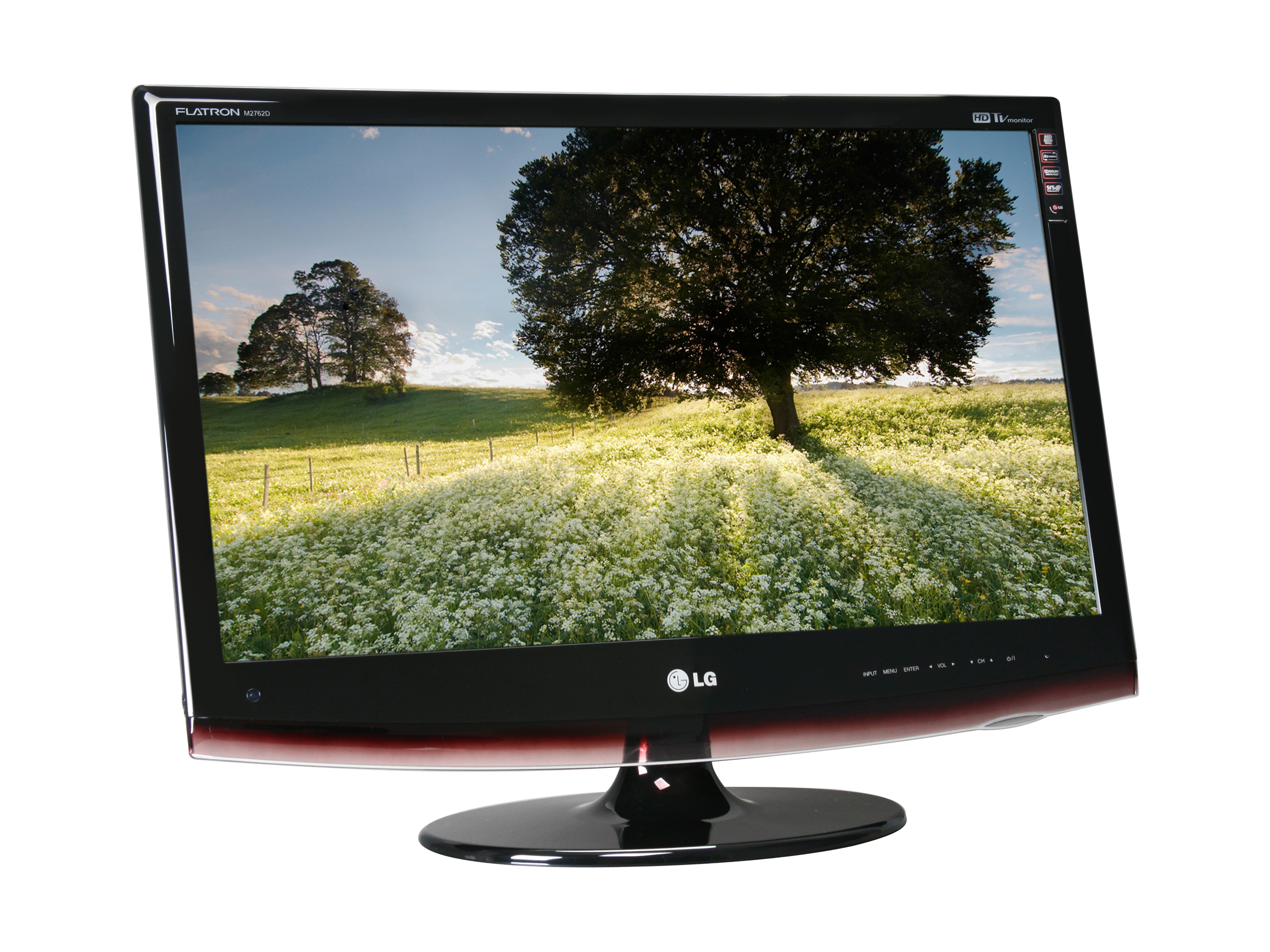 LG M2762D PM Glossy Black 27" 5ms HDMI Widescreen LCD Monitor with TV Tuner 300 cd/m2 DC 50000:1