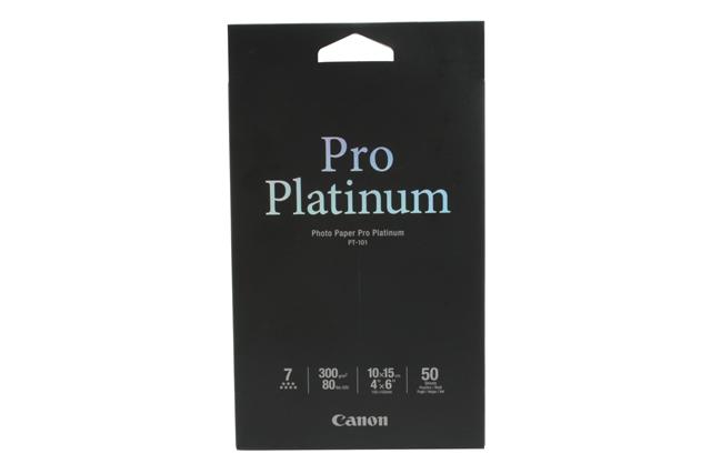 Canon PT 101 Photo Paper Pro Platinum(2768B014), High Gloss, 4 x 6, 80 lb., White, 50 Sheets/Pack