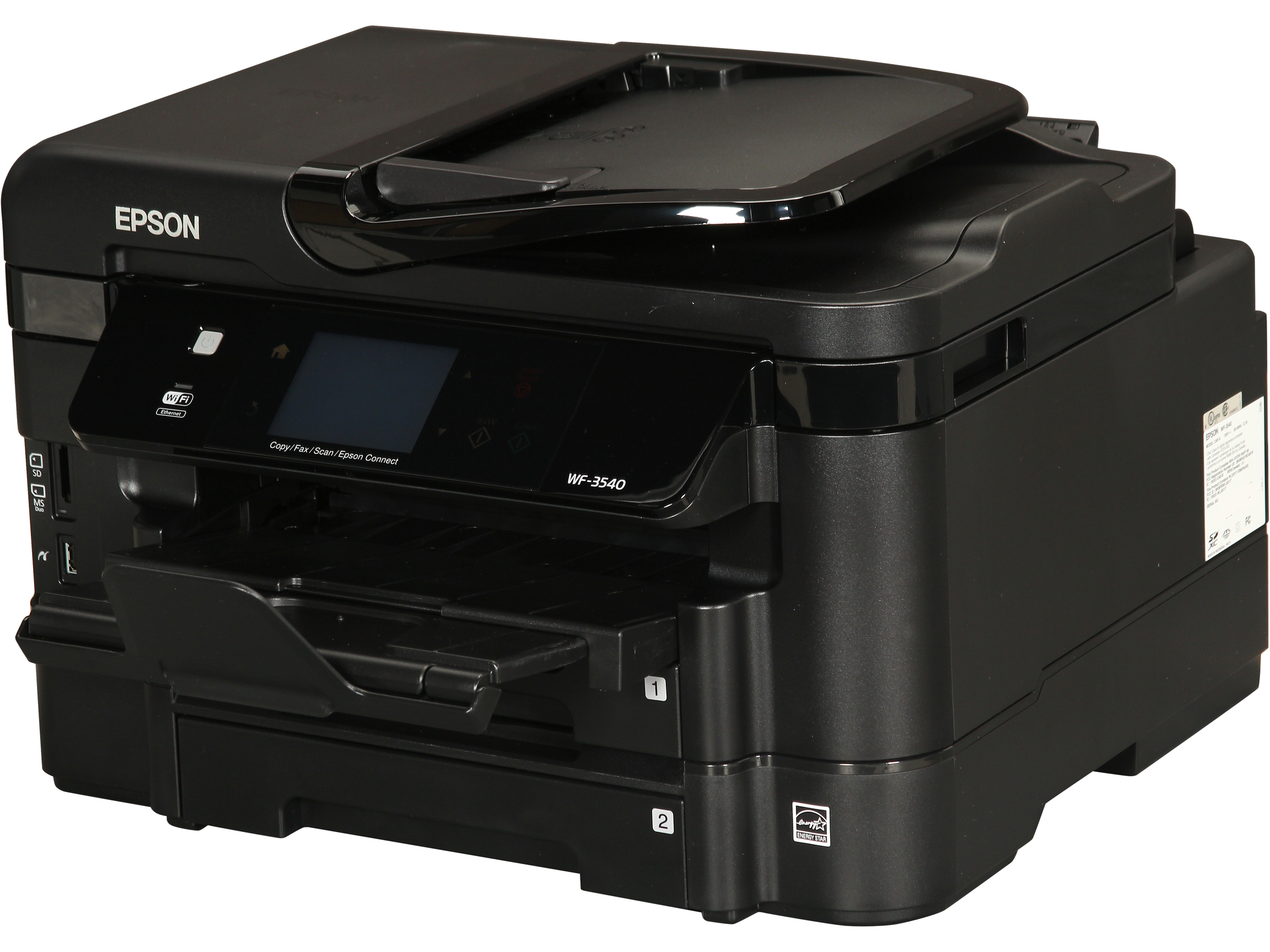 EPSON WorkForce WF 3540 15 ISO ppm Black Print Speed 5760 x 1440 dpi Color Print Quality Wireless InkJet MFC / All In One Color Printer