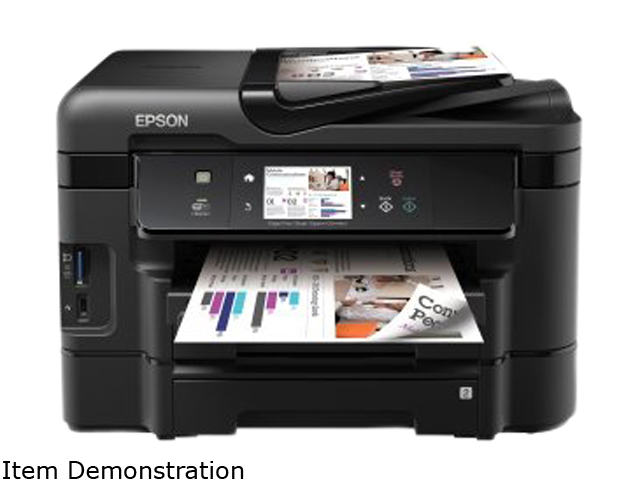 Refurbished EPSON WorkForce WF 3540 15 ISO ppm Black Print Speed 5760 x 1440 dpi Color Print Quality Wireless InkJet MFC / All In One Color Printer