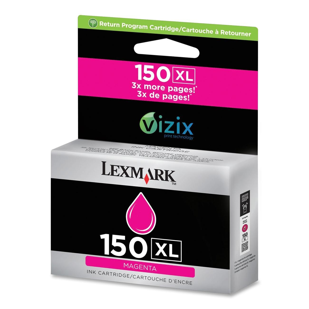 Lexmark 14N1616 #150XL Magenta High Yield Return Program Ink Cartridge  for Pro715, Pro915