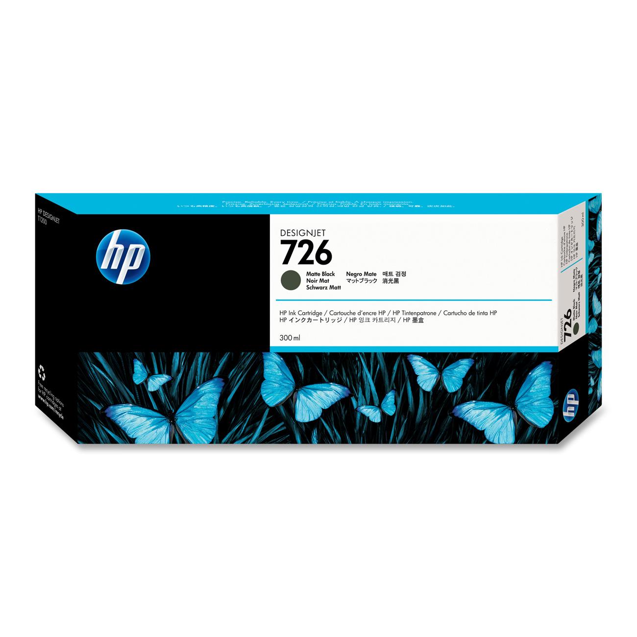 HP 726 300 ml Matte Black Designjet Ink Cartridge (CH575A)