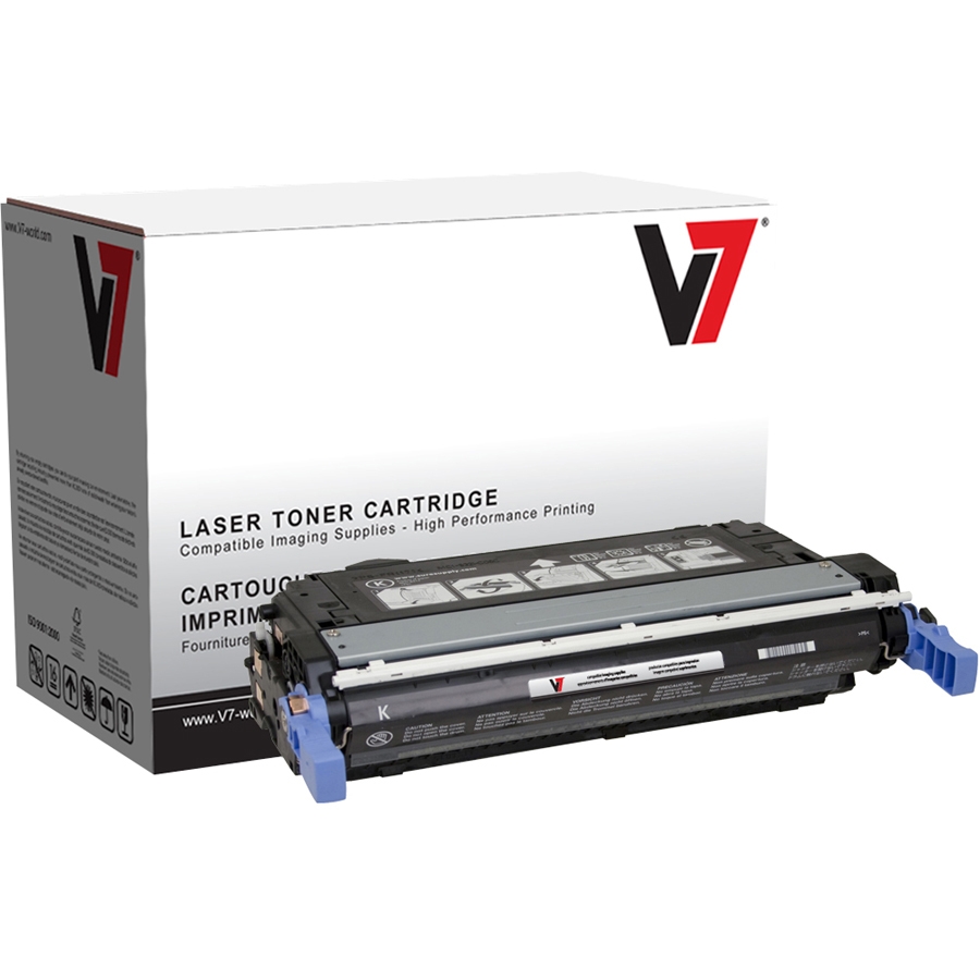 V7 V74730B Black LaserJet Replacement Toner Cartridge with Smart Chip for HP Q6460A