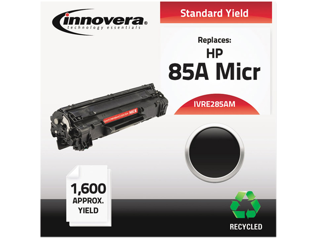 Innovera IVRE285AM Black Compatible Remanufactured CE285A (85A) MICR Toner