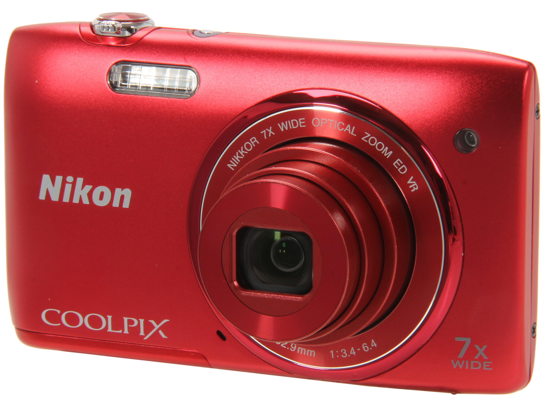 Nikon COOLPIX S5200 Red 16 MP 6X Optical Zoom Wide Angle Digital Camera