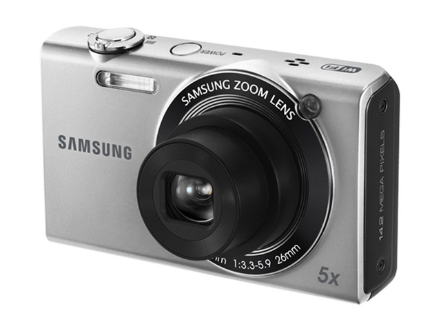 SAMSUNG SH100 Silver 14 MP 5X Optical Zoom 26mm Wide Angle Digital Camera