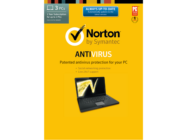 Symantec Norton Antivirus 2014   3 PCs 