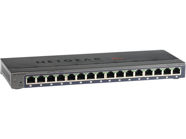 NETGEAR ProSAFE 16 Port Gigabit Desktop Web Managed (Plus) Switch (GS116E)   Lifetime Warranty