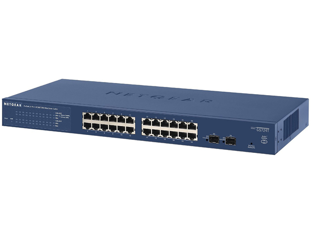 NETGEAR ProSAFE 24 Port Gigabit Smart Managed Switch (GS724T v4)   Lifetime Warranty