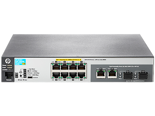 HP JL070A#ABA 2530 8 PoE+ Switch