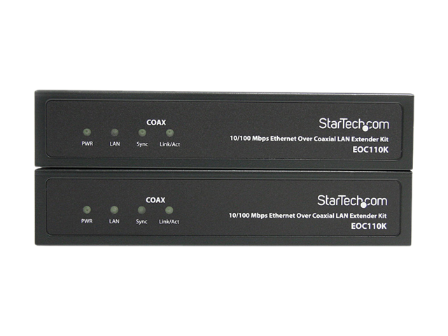   EOC110K 10/100 Mbps Ethernet Over Coaxial LAN Extender Kit   2.4km